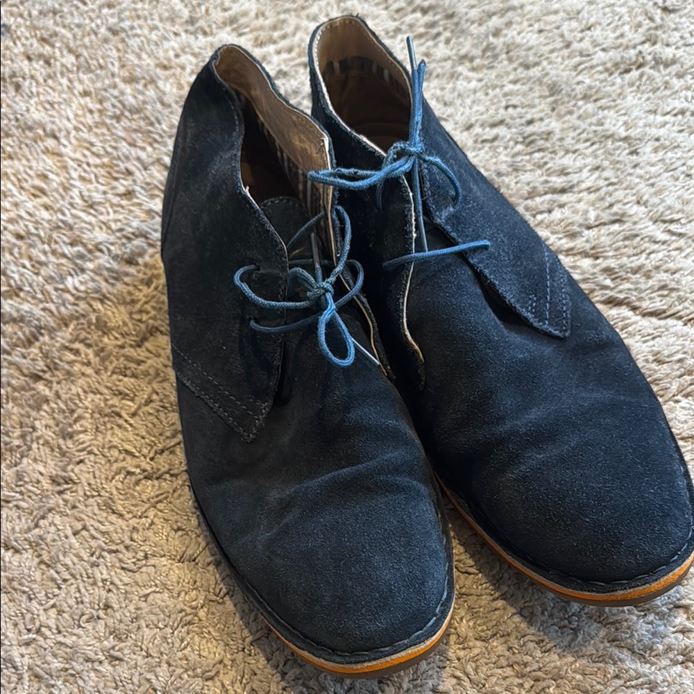 Men's Clarke Navy Suede Shoes